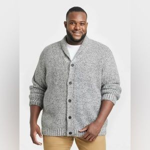 NWT Goodfellows & Co. Men’s Chunky Shawl Collared Cardigan Light Gray